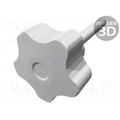 VCT.32 P-M6X40-C9; Knob; Ø: 32mm; Ext.thread: M6; 40mm; H: 23mm; technopolymer (PP); ELESA+GANTER
