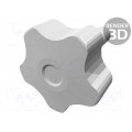 VCT.32 P-M8X20-C9; Knob; Ø: 32mm; Ext.thread: M8; 20mm; H: 23mm; technopolymer (PP); ELESA+GANTER