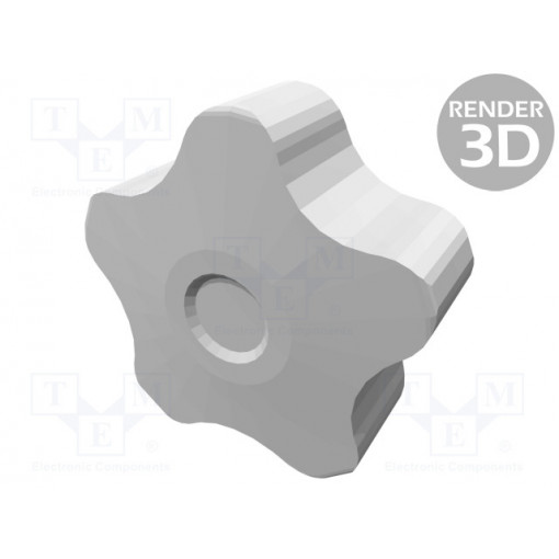 VCT.40 B-M6-C6; Knob; Ø: 40mm; Int.thread: M6; 18mm; H: 27mm; technopolymer (PP); ELESA+GANTER