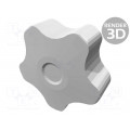 VCT.40 P-M8X20-C6; Knob; Ø: 40mm; Ext.thread: M8; 20mm; H: 27mm; technopolymer (PP); ELESA+GANTER