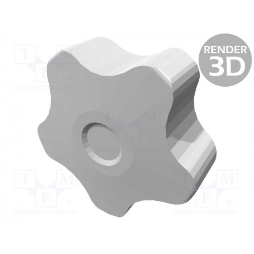 VCT.40 P-M8X20-C6; Knob; Ø: 40mm; Ext.thread: M8; 20mm; H: 27mm; technopolymer (PP); ELESA+GANTER