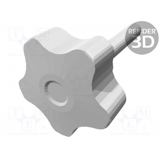 VCT.40 P-M8X45-C4; Knob; Ø: 40mm; Ext.thread: M8; 45mm; H: 27mm; technopolymer (PP); ELESA+GANTER