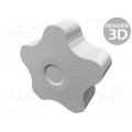 VCT.50 B-M10-C5; Knob; Ø: 50mm; Int.thread: M10; 20mm; H: 32mm; technopolymer (PP); ELESA+GANTER VCT.50 B-M10-C5; Knob; Ø: 50mm; Int.thread: M10; 20mm; H: 32mm; technopolymer (PP); ELESA+GANTER