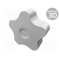 VCT.50 B-M8-C6; Knob; Ø: 50mm; Int.thread: M8; 20mm; H: 32mm; technopolymer (PP); ELESA+GANTER VCT.50 B-M8-C6; Knob; Ø: 50mm; Int.thread: M8; 20mm; H: 32mm; technopolymer (PP); ELESA+GANTER