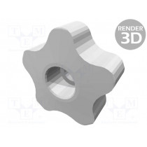 VCT.50 FP-M12; Knob; Ø: 50mm; Int.thread: M12; 20mm; H: 32mm; technopolymer (PP); ELESA+GANTER