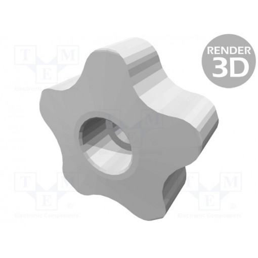 VCT.50 FP-M12; Knob; Ø: 50mm; Int.thread: M12; 20mm; H: 32mm; technopolymer (PP); ELESA+GANTER