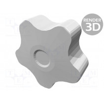 VCT.50 P-M10X25-C2; Knob; Ø: 50mm; Ext.thread: M10; 25mm; H: 32mm; technopolymer (PP); ELESA+GANTER