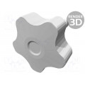 VCT.50 P-M10X30-C3; Knob; Ø: 50mm; Ext.thread: M10; 30mm; H: 32mm; technopolymer (PP); ELESA+GANTER