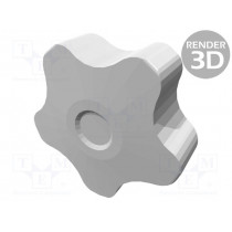 VCT.50 P-M12X20-C9; Knob; Ø: 50mm; Ext.thread: M12; 20mm; H: 32mm; technopolymer (PP); ELESA+GANTER