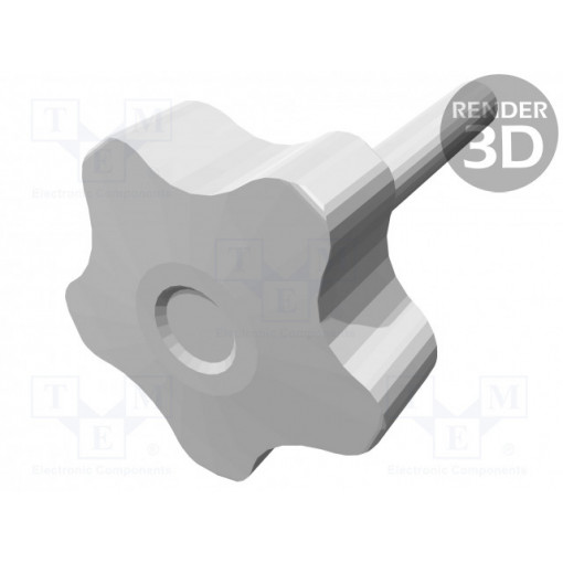 VCT.50 P-M12X60-C4; Knob; Ø: 50mm; Ext.thread: M12; 60mm; H: 32mm; technopolymer (PP); ELESA+GANTER