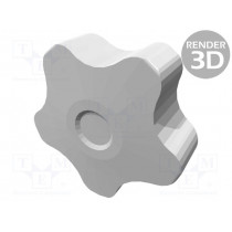 VCT.50 P-M8X20-C6; Knob; Ø: 50mm; Ext.thread: M8; 20mm; H: 32mm; technopolymer (PP); ELESA+GANTER