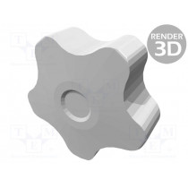 VCT.50 P-M8X25-C9; Knob; Ø: 50mm; Ext.thread: M8; 25mm; H: 32mm; technopolymer (PP); ELESA+GANTER