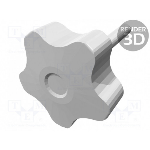 VCT.50 P-M8X50-C9; Knob; Ø: 50mm; Ext.thread: M8; 50mm; H: 32mm; technopolymer (PP); ELESA+GANTER
