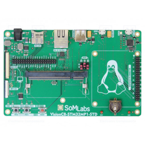 VISIONCB-STM32MP1-STD V.1.1; Dev.kit: ARM NXP; 9÷12VDC; 160x100x17mm; 0÷70°C; SOMLABS