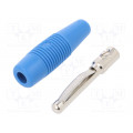 VON20BL; Plug; 4mm banana; 16A; 60VDC; blue; non-insulated; 3mΩ; 2.5AWG; HIRSCHMANN T&M VON20BL; Plug; 4mm banana; 16A; 60VDC; blue; non-insulated; 3mΩ; 2.5AWG; HIRSCHMANN T&M