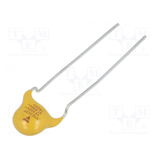 VY2222M31Y5VS63V7; Capacitor: ceramic; X1,Y2,suppression capacitor; 2.2nF; Y5V; ±20%; VISHAY