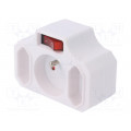 R-12WS-B BIAŁY; Connector: AC supply; splitter; 2P+PE; 230VAC; white; PLASTROL R-12WS-B BIAŁY; Connector: AC supply; splitter; 2P+PE; 230VAC; white; PLASTROL