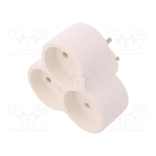 R-35 BIAŁY; Connector: AC supply; splitter; 2P; 250VAC; 16A; Type: round; white; PLASTROL
