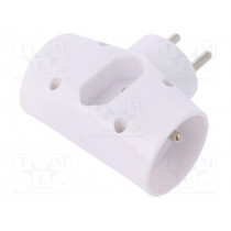 R-21 BIAŁY; Connector: AC supply; splitter; 2P; 230VAC; 2.5A; Type: round,flat; PLASTROL R-21 BIAŁY; Connector: AC supply; splitter; 2P; 230VAC; 2.5A; Type: round,flat; PLASTROL