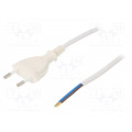 W-97147; Cable; CEE 7/16 (C) plug,wires; 3m; white; PVC; 2x0,75mm2; 2.5A; PLASTROL