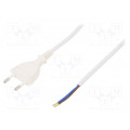W-97149; Cable; CEE 7/16 (C) plug,wires; 5m; white; PVC; 2x0,75mm2; 2.5A; PLASTROL