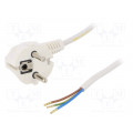 W-97155; Cable; SCHUKO plug,CEE 7/7 (E/F) plug angled,wires; 2m; white; PLASTROL
