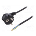 W-97170; Cable; SCHUKO plug,CEE 7/7 (E/F) plug angled,wires; 3m; black; PLASTROL