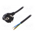 W-97186; Cable; SCHUKO plug,CEE 7/7 (E/F) plug angled,wires; 5m; black; PLASTROL