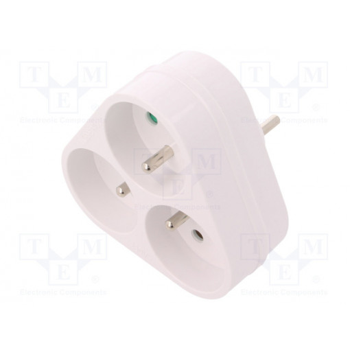 R-36P BIAŁY; Connector: AC supply; splitter; 2P+PE; 250VAC; 16A; white; PLASTROL R-36P BIAŁY; Connector: AC supply; splitter; 2P+PE; 250VAC; 16A; white; PLASTROL