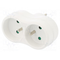 R-270P BIAŁY; Connector: AC supply; splitter; 2P+PE; 250VAC; 16A; white; PLASTROL R-270P BIAŁY; Connector: AC supply; splitter; 2P+PE; 250VAC; 16A; white; PLASTROL