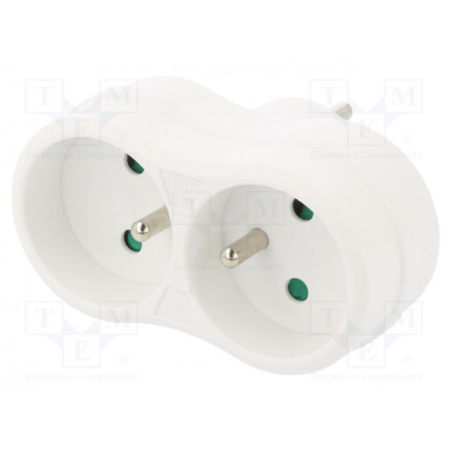 R-270P BIAŁY; Connector: AC supply; splitter; 2P+PE; 250VAC; 16A; white; PLASTROL R-270P BIAŁY; Connector: AC supply; splitter; 2P+PE; 250VAC; 16A; white; PLASTROL