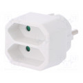 R-2 BIAŁY; Connector: AC supply; splitter; 2P; Type: round,flat; white; PLASTROL R-2 BIAŁY; Connector: AC supply; splitter; 2P; Type: round,flat; white; PLASTROL