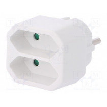 R-2 BIAŁY; Connector: AC supply; splitter; 2P; Type: round,flat; white; PLASTROL R-2 BIAŁY; Connector: AC supply; splitter; 2P; Type: round,flat; white; PLASTROL