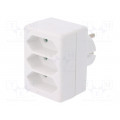 R-3 BIAŁY; Connector: AC supply; splitter; 2P; Type: round,flat; white; PLASTROL R-3 BIAŁY; Connector: AC supply; splitter; 2P; Type: round,flat; white; PLASTROL