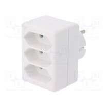 R-3 BIAŁY; Connector: AC supply; splitter; 2P; Type: round,flat; white; PLASTROL R-3 BIAŁY; Connector: AC supply; splitter; 2P; Type: round,flat; white; PLASTROL