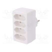 R-4 BIAŁY; Connector: AC supply; splitter; 2P; Type: round,flat; white; PLASTROL R-4 BIAŁY; Connector: AC supply; splitter; 2P; Type: round,flat; white; PLASTROL