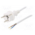 W-98369; Cable; SCHUKO plug,CEE 7/7 (E/F) plug,wires; 1.5m; white; PVC; PLASTROL
