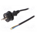 W-98370; Cable; SCHUKO plug,CEE 7/7 (E/F) plug,wires; 1.5m; black; PVC; PLASTROL