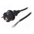 W-98376; Cable; SCHUKO plug,CEE 7/7 (E/F) plug,wires; 4m; black; PVC; 16A; PLASTROL