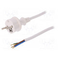 W-98379; Cable; SCHUKO plug,CEE 7/7 (E/F) plug,wires; 1.5m; white; PVC; PLASTROL