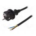 W-98380; Cable; SCHUKO plug,CEE 7/7 (E/F) plug,wires; 1.5m; black; PVC; PLASTROL