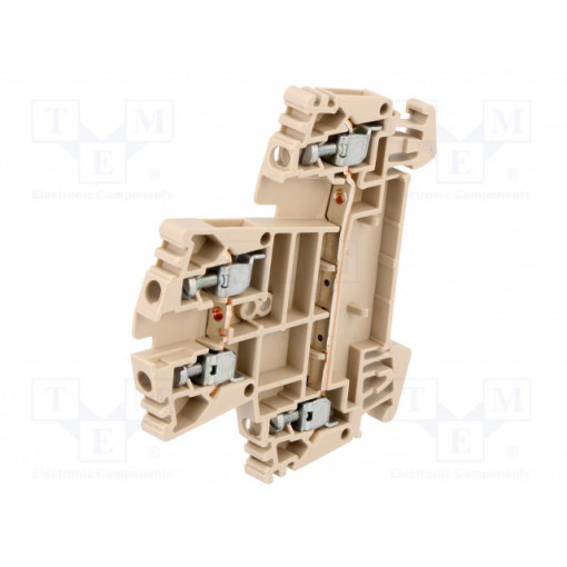 1021500000 WDK 2.5; Splice terminal: rail; 2.5mm2; ways: 2; terminals: 4; beige; wemid; WEIDMÜLLER