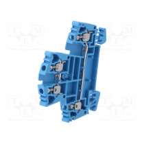 1021580000 WDK 2.5 BL; Splice terminal: rail; 2.5mm2; ways: 1; terminals: 4; blue; wemid; WEIDMÜLLER