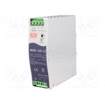 WDR-120-12; Power supply: switched-mode; 120W; 12VDC; 12÷15VDC; 10A; 650g; MEAN WELL WDR-120-12; Power supply: switched-mode; 120W; 12VDC; 12÷15VDC; 10A; 650g; MEAN WELL