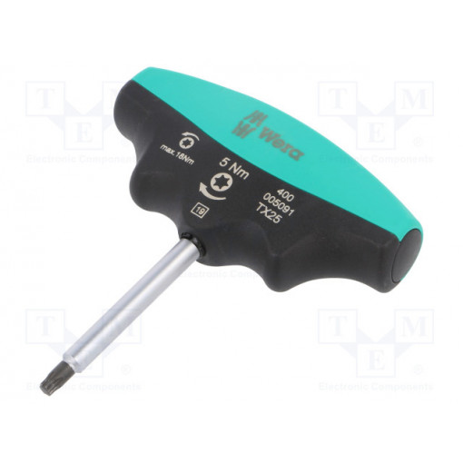 05005091001; Screwdriver; Torx®; dynamometric; TX25; Blade length: 60mm; WERA