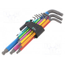 05022089001; Key set; Hex-Plus hexagon keys,spherical; steel; Pcs: 9; WERA