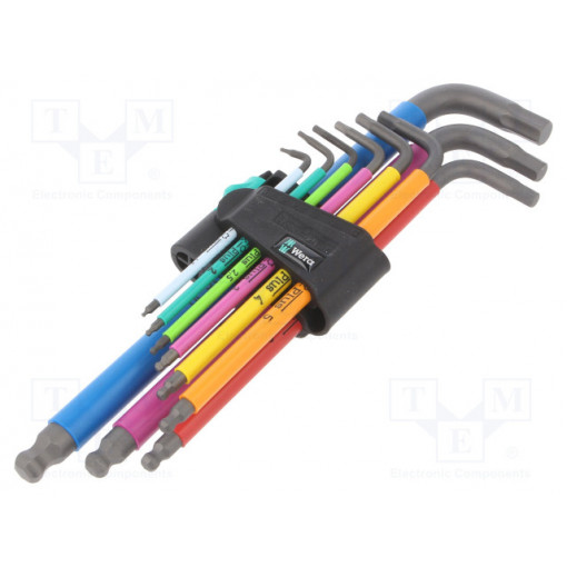 05022089001; Key set; Hex-Plus hexagon keys,spherical; steel; Pcs: 9; WERA