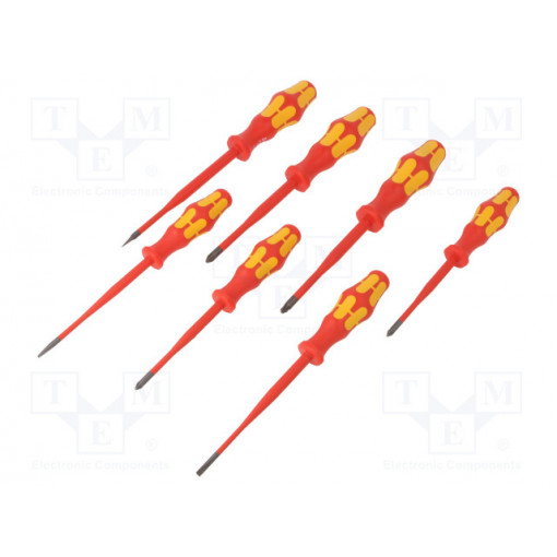05135961001; Kit: screwdrivers; Pcs: 8; insulated; 1kVAC; slot; for electricians; WERA