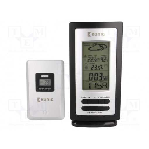 ; Meter: weather station; LCD; 0÷50°C; Unit: °C,°F; 