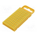561-03054; Markers for cables and wires; Label symbol: E; 4.3÷5.3mm; yellow; HELLERMANNTYTON